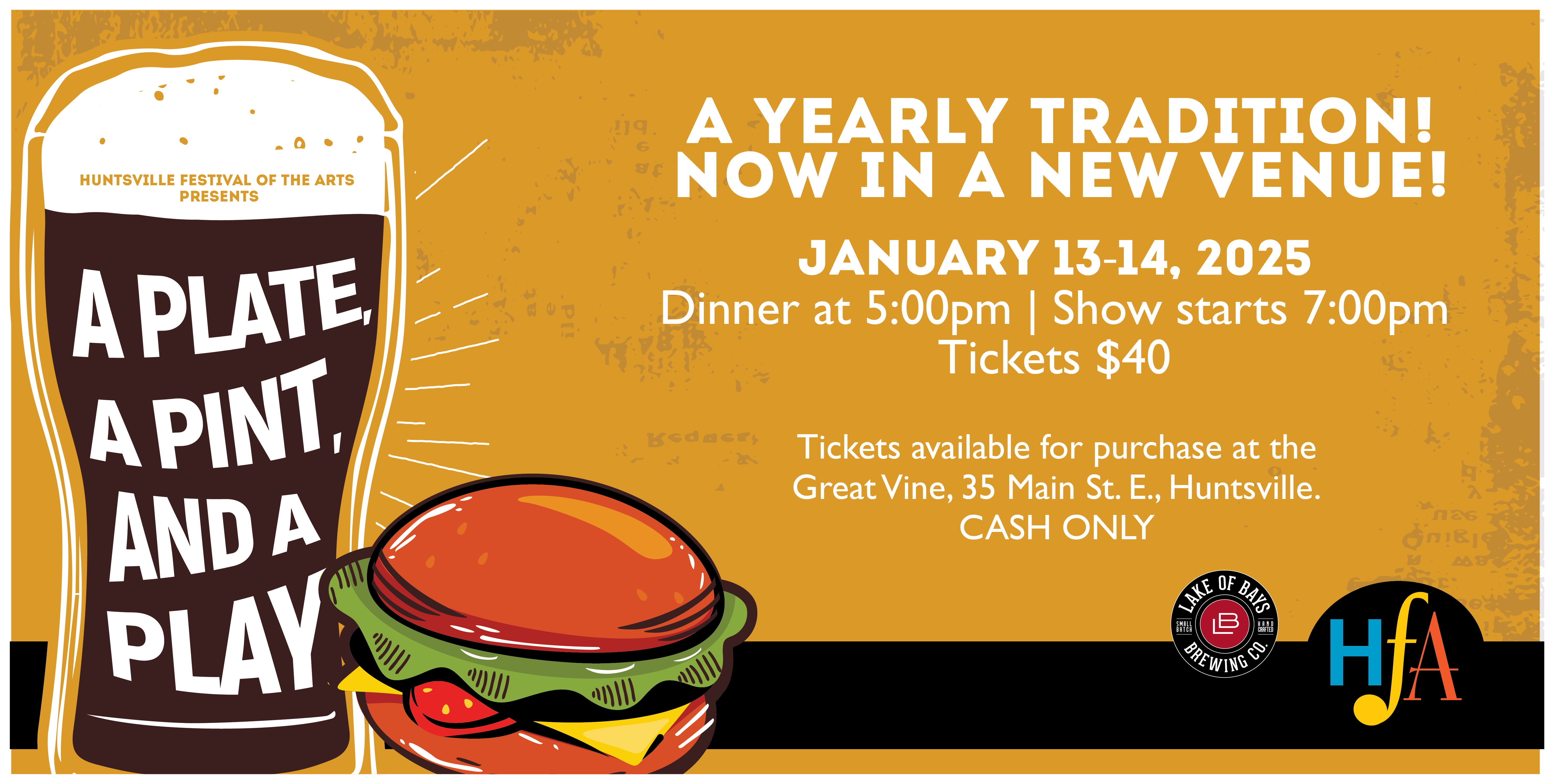 ANNOUNCING: A PLATE, A PINT & A PLAY COMING THIS JANUARY!